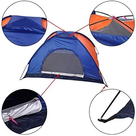 1 2 Person Three Defense Fabric Outdoor Tent for Camping Backpacking with Door and Window.(Blue+Orange)