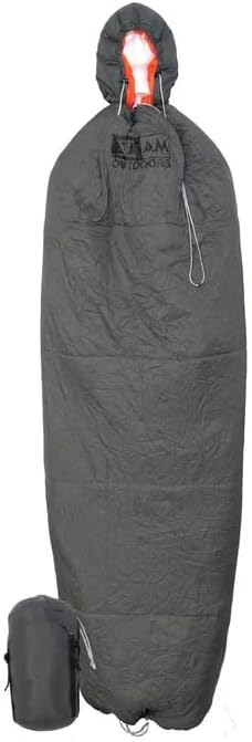 VIAM Outdoors 10° Camping Quilt | Ultralight Backpacking Quilt with Removable Hood Zippered Footbox &amp Pad Straps