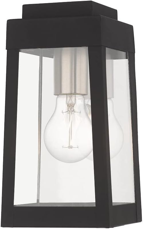 Livex Lighting 20851-91 Oslo - 9.5 One Light Outdoor Wall Lantern Brushed Nickel Finish with Clear GlassSilver