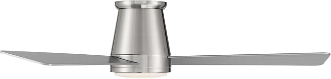 WAC Lighting F-037L-BN Hug 52 Hugger Ceiling Fan with LED Lights &amp Remote Brushed Nickel