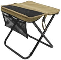 GUH Portable Camping Foot Rest Stool - Lightweight Collapsible 300lb Heavy Duty for Outdoor Fishing &amp Beach Travel (Beige)