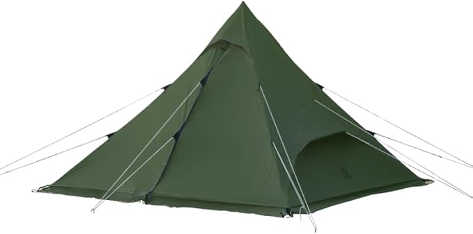 DOD RX Pyramid Tent for Camping - Durable All Season Teepee Tent for Adults Outdoor Camping - 6 Person Tipi Pyramid-Shaped Camping Tent - Quick Easy Setup - Large