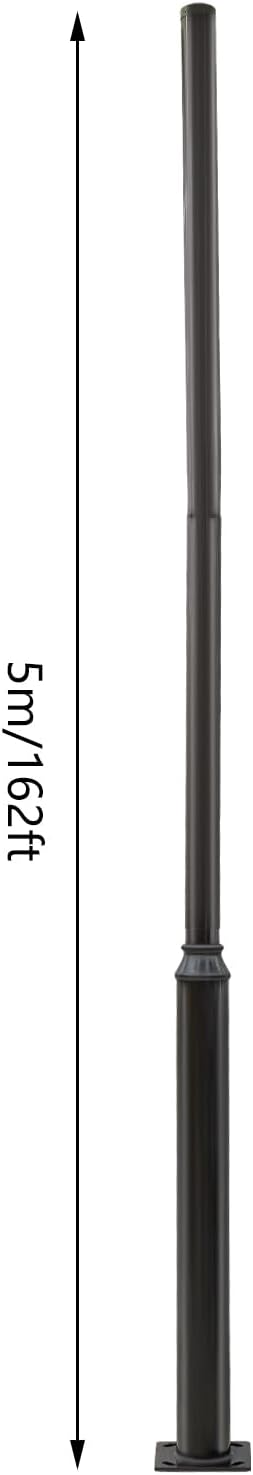 Street Light Pole Black Outdoor Galvanized Solar Street Lamp Post Split Street Lamp Post Outdoor Street Courtyard Parking Lot Lighting Post w/Mounting Rebar Cage for Street (16.4ft 114+76mm)