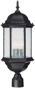 Capital Lighting 9837BK Main Street Seeded Glass Outdoor Post 3-Light 180 Total Watts 24 H x 10 W Black