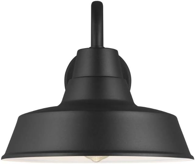 Sea Gull Lighting Barn Light-1 Light Medium Outdoor Wall Lantern in Traditional Style-12 Inch Wide by 10.63 Inch high-Black Finish-Incande