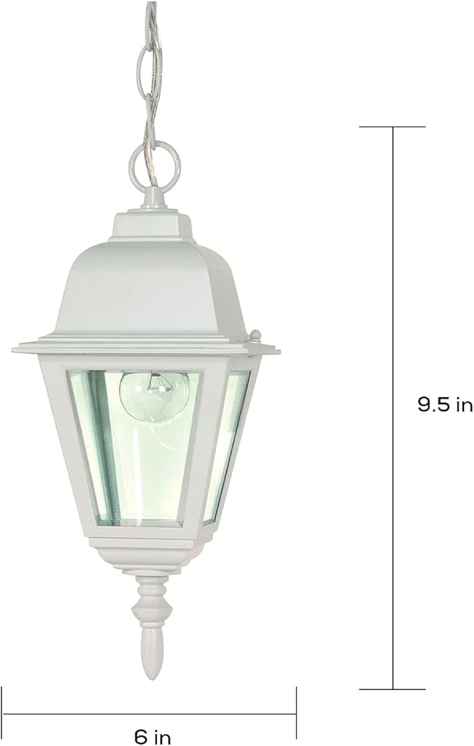 Nuvo Lighting 60/487 Traditional One Light Hanging Lantern from Briton collection in White finish
