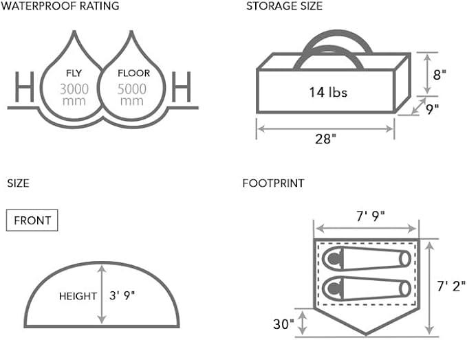 DOD Duo 1Pull Tent - 2 Person Breathable Polycotton Inner Tent - Waterproof Instant Setup Dome Camping Tent with Enclosed Awning - Easy Pop Up - Tan