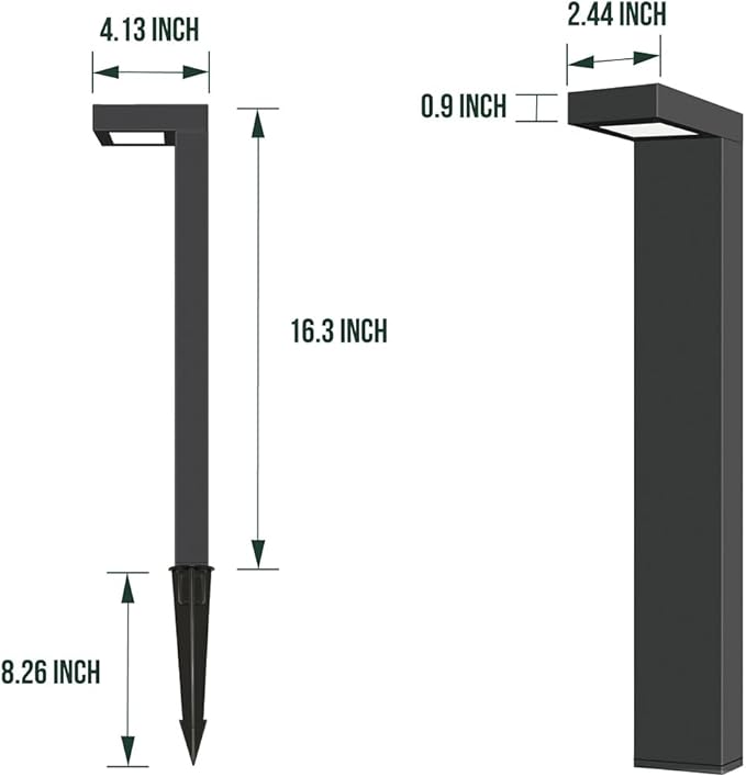 GKOLED 8-Pack Low Voltage Landscape Pathway Light Fixture 9-15V AC/DC Outdoor Walkway Lighting with 3W LED Chips for Yard Lawn Black Die-cast Aluminum Housing UL-Listed IP66+