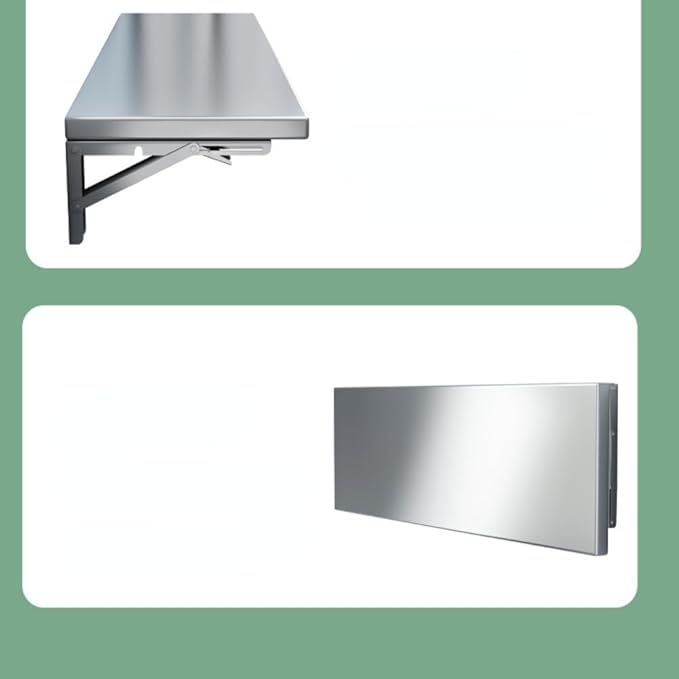 23.6 * 16in Medium Stainless Steel Folding Wall Shelf | Food Truck | Kitchen Restaurant Garage Laundry Utility Room Folding Concession Shelf