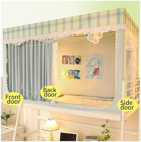Folding Camping Cot for Adults Heavy Duty Outdoor Bed with Carry Bag Layer Travel Camp Cots Portable Cot Extra WideBunk Bed CurtainsPrivacy Shading Bed Canopy Frame Twin Top Bunk Bed Tent