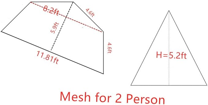 Half Octagonal Mesh Net for 4 Person Tipi Tent 2 Person Mesh Camping and Hiking