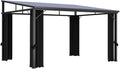 Hardtop Gazebo with Curtains Outdoor 13.3x9.6x8 Feet Anthracite Aluminum Frame Patio Backyard Shelter