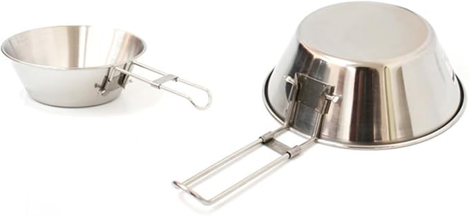 TOYANDONA 3pcs Portable Foldable Stainless Steel Bowl Lightweight Outdoor Camping Dish Handle for Travel Food-grade Material Easy to Clean Compact Design for Hiking and Adventure