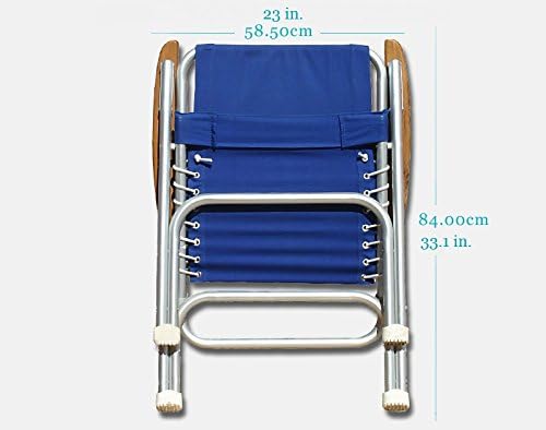 FORMA MARINE Boat Chairs High Back Navy Blue Deck Folding Marine Aluminum Teak Furniture Set of 2 M150XNB
