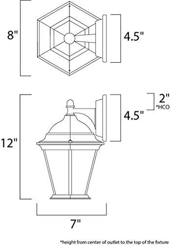 Maxim Cast-One Light Outdoor Wall Mount in Early American Style-8 Inches Wide by 12 inches high-Rust Patina Finish