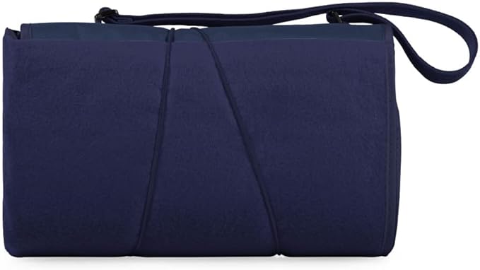 PICNIC TIME NFL Denver Broncos Blanket Tote Outdoor Picnic Blanket - Beach Blanket - Camping Blanket (Navy Blue with Black Flap)