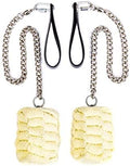 FIRE MECCA Fire Poi Set – 3 Inch Woven Kevlar MoonBlaze Heads – Set of 2 – Custom Length – Twist Link Chain – Flow Spinning Circus Dance Prop – for Festivals &amp Performances