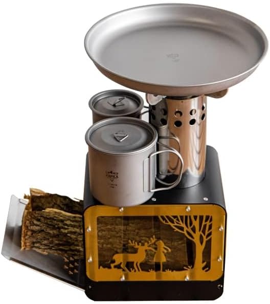 KAPILA Titanium Camping Plate Dish Portable Ti Cookware Ultralight Dinnerware Piece for Backpacking &amp Camping Anti-Rust and Easy to Clean for Hiking Picnic (1000ml)