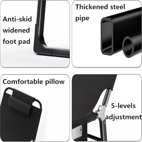 Portable Folding Adult Bed with Detachable Cotton Pad Heavy Duty Steel Frame Camping Cot for Indoor &amp Outdoor(175 * 56 * 26CM)