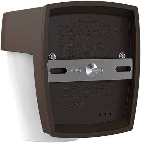 Lithonia Lighting LED Wall Pack Outdoor Light Fixture Wall Sconce for Doorways and Garages 3-in-1 Switchable White Light 3 Diffuser Options Dusk to Dawn Photocell 120V Bronze