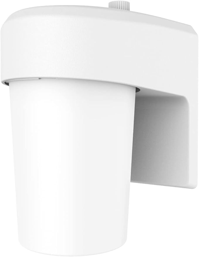 HALO FE 1-Light White LED Outdoor Lantern Sconce with Dusk to Dawn