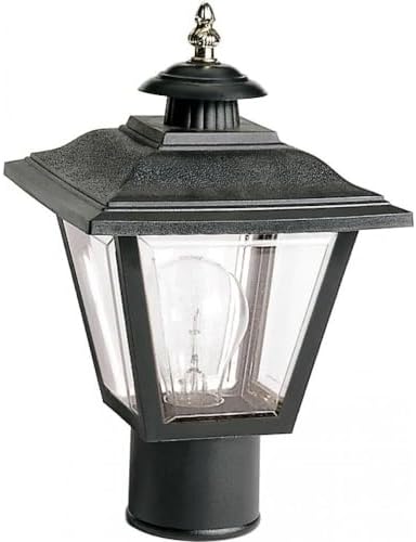 Nuvo SF77/898 Coach Post Lantern with Acrylic Panels Black