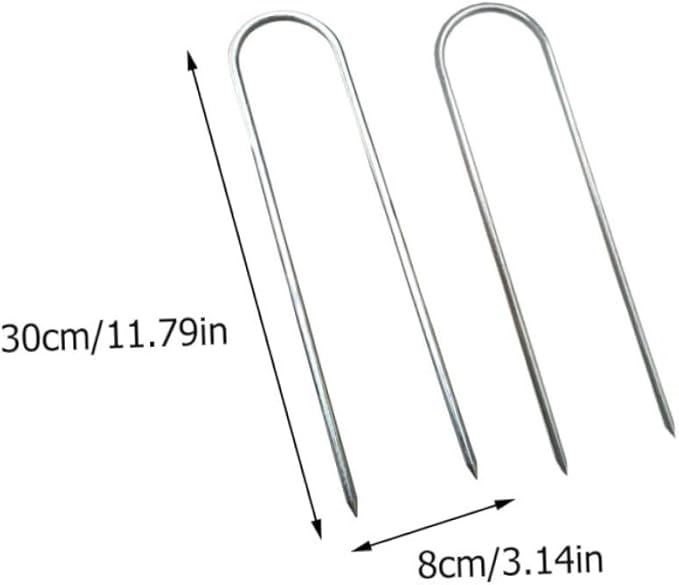 4Pcs Heavy Duty U Shaped Tent Stakes Durable Ground Pegs for Trampoline Canopy Awning and Camping Easy to Install Landscape Pins with Pointed Ends for Secure Grounding