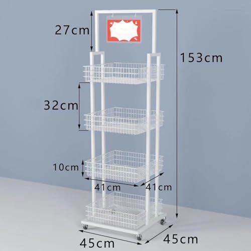 4 Tier Metal Wire Snack Display Rack Versatile Storage Shelf for Fruits Vegetables Perfect for Kitchen Office Retail &amp Markets
