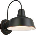 Design House Mason Farmhouse Gooseneck Barn Light Outdoor Exterior Porch or Patio Wall Light Fixture Oil Rubbed Bronze 10 Inch Diameter 1-Pack 579375