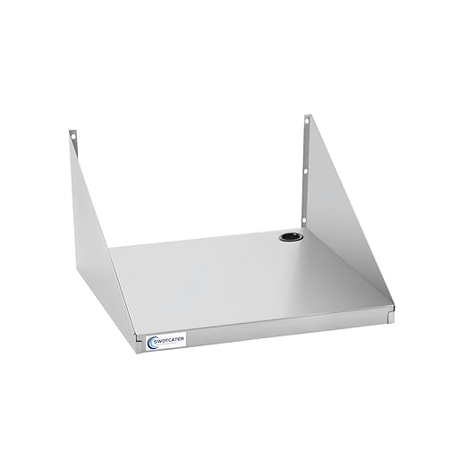 Stainless Steel Microwave Shelf with Upgraded Drywall Anchors15x20 180 lb Heavy Duty Metal Appliance Wall Mount Floating Shelving.