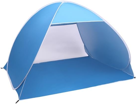 Automatic Pop Up Beach Tent for 2-3 People Portable Sun Shelter with UV Protection Waterproof Camping Shade for Family Lightweight Blue Fishing Canopy for Park Hiking Picnic Outdoor Trips