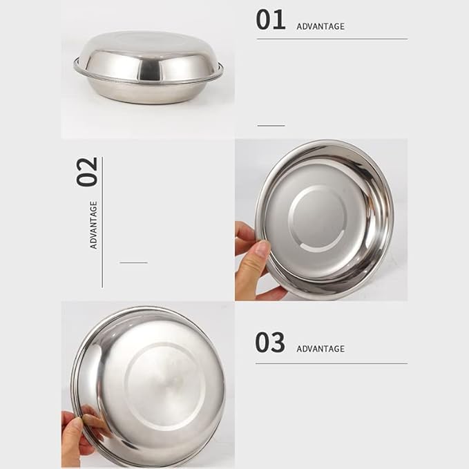 22PCS Service Plate Set with Travel Bag Stainless Steel Plates and Bowls Camping Set for Outdoor Camping Hiking Picnic BBQ Beach