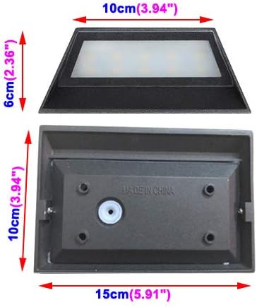 6W LED Outdoor/Indoor External Wall Sconces Light Waterproof Fixture Door Gate Step Stair Surface Mount Lamp Black Warm White