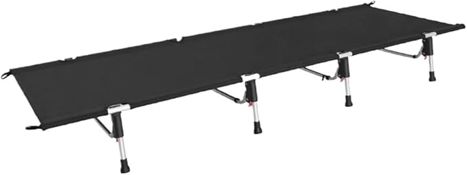 Ultralight Folding Bed Camping Single Cot Portable Travel Camping Bed Outdoor(Black)