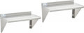 15 D x 36 W Stainless Steel 18-Gauge Wall Mount Shelf with Rear Upturn Backsplash | Commercial Grade | NSF Certified | Shelving for Kitchen Restaurant Garage - 2/Pack | 29N-232