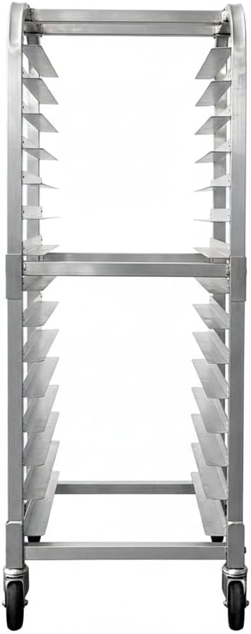 15 Tier Compact Aluminum Bun Pan Rack with 4 Lockable Wheels Space Saving Mobile Cooling Storage Rack for Bakery Kitchen Restaurant 15 W x 17 D x 40 H