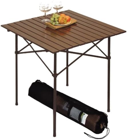 TA2727 Tall Aluminum Portable Table with Carrying Bag Brown