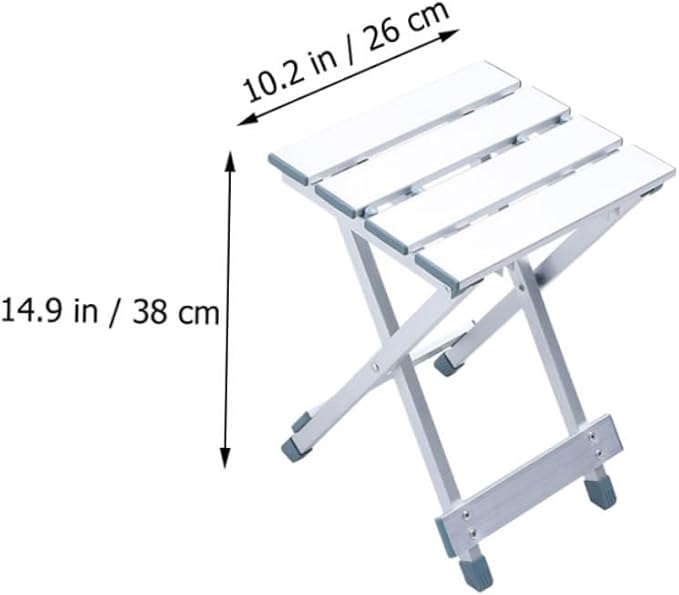 KICHOUSE Compact Folding Camping Stool Lightweight Aluminum Stool Easy to Carry for Home Use