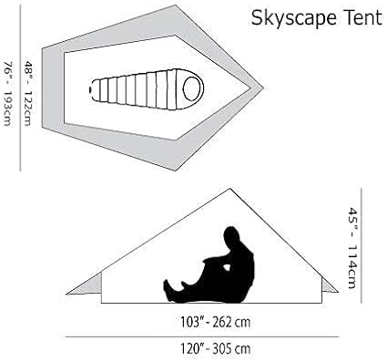 Six Moon Designs Skyscape Scout Green 1 Person Ultralight Tent. 38 oz. Affordable Backpacking Hiking Tent. Polyurethane Coated 190T Polyester. Trekking Pole Setup. Great 1st Ultralight Camping Tent.