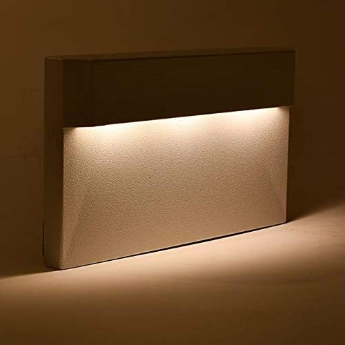 MarsLG Surface Mount Ultra Thin Low Voltage Outdoor Landscape Cast Aluminum LED Deck Light 12V AC/DC 3W (6-Pack) White Finish 36DK03W-12Vx6