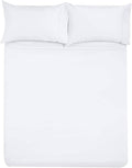 SlumberWell 4 Piece Luxury Soft Microfiber Fitted Bed Sheet Set for Campers 8 to 12 Inch Deep Pocket RV Eastern King Size 76 x 80 White
