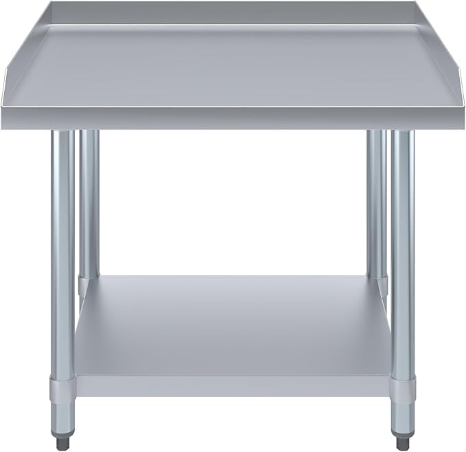 Stainless Steel Equipment Stand with Undershelf + Casters Heavy Duty Commercial Grade NSF Certified (24 Width x 30 Length)