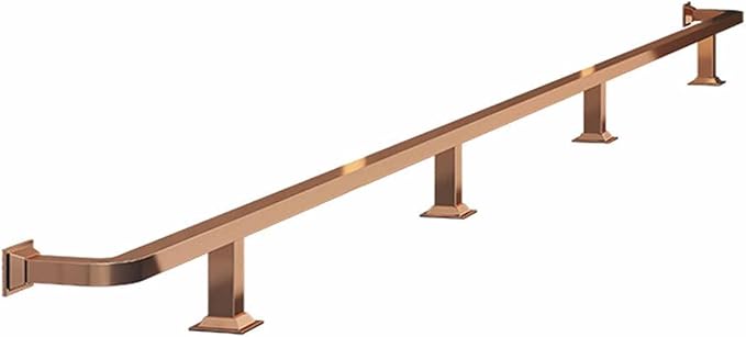 Pub Bar Foot Railing 3 4 5 6 7 ft Square Tube Footrest Rack for Under Counter Stainless Steel Pipe Foot Rest Complete Handrail Shelf Rails(Rose Gold6.5ft/198cm)