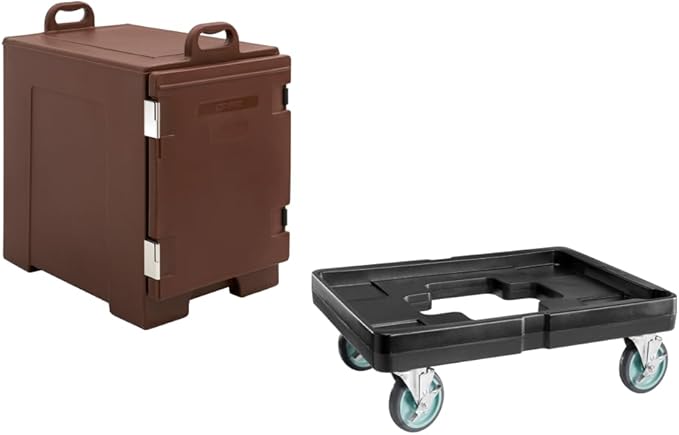Brown Commercial Catering Insulated 5-Pan Food with Dolly and Strap (29A-161)