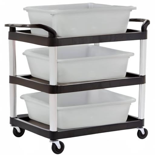 Kekow 4-Pack 22 L Commercial Bus Tubs/Bus Box White Large Plastic Tote Box