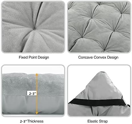 REDCAMP Folding Cot Pads for Sleeping Extra Thick Soft Comfortable Velvet &amp Corduroy Cotton Camping Cot Mattress Pad for Backpacking Hiking Black Blue Brown Grey 75x30 inches