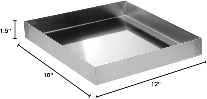 HUBERT Stainless Steel Commercial Food Display Pan Rectangular Merchandising Pan for Deli Cases and Buffets 12 L x 10 W x 1.5 H