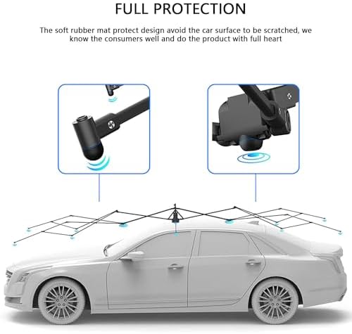 Fully Automatic Portable Car Tent 4.8m Foldable Carport Umbrella Remote Control Sunshade Canopy Cover for Vehicles Universal Protection Vehicle Shelter Blue