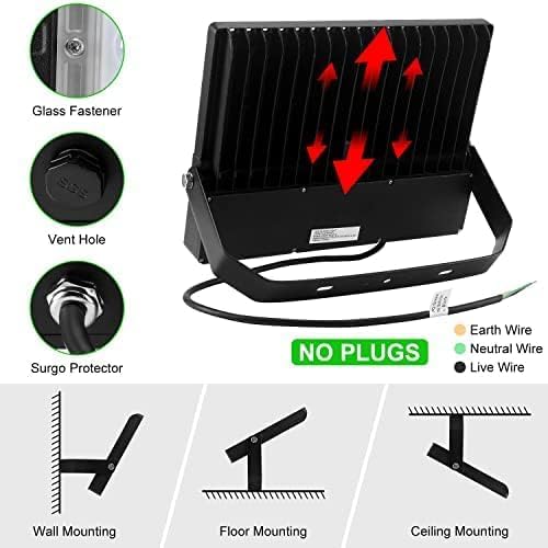 Juyace 240W LED Stadium Lights Outdoor 1500 Watt Equivalent Wider Lighting Angle Led Flood 100-277V 36000LM 5000K Daylight Commercial Arena for Sports Fields and Court (3 Pack)