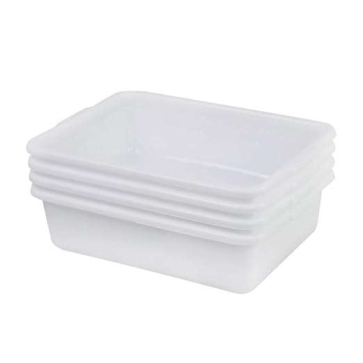 Small Bus Tubs Commercial Set of 4 Plastic Wash Basin 8 Liter